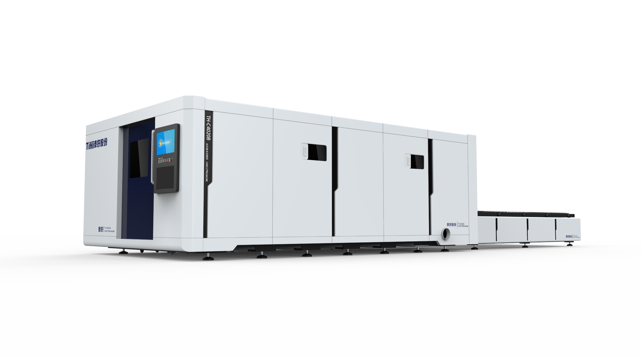 Cortadora láser de fibra con plataforma de intercambio cerrada 