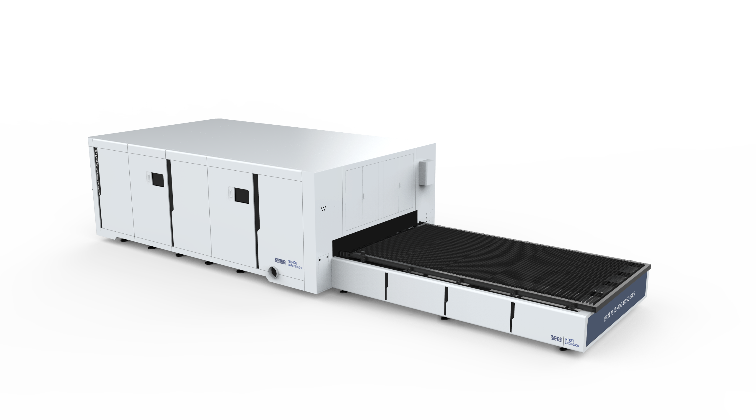 Cortadora láser de fibra con plataforma de intercambio cerrada 