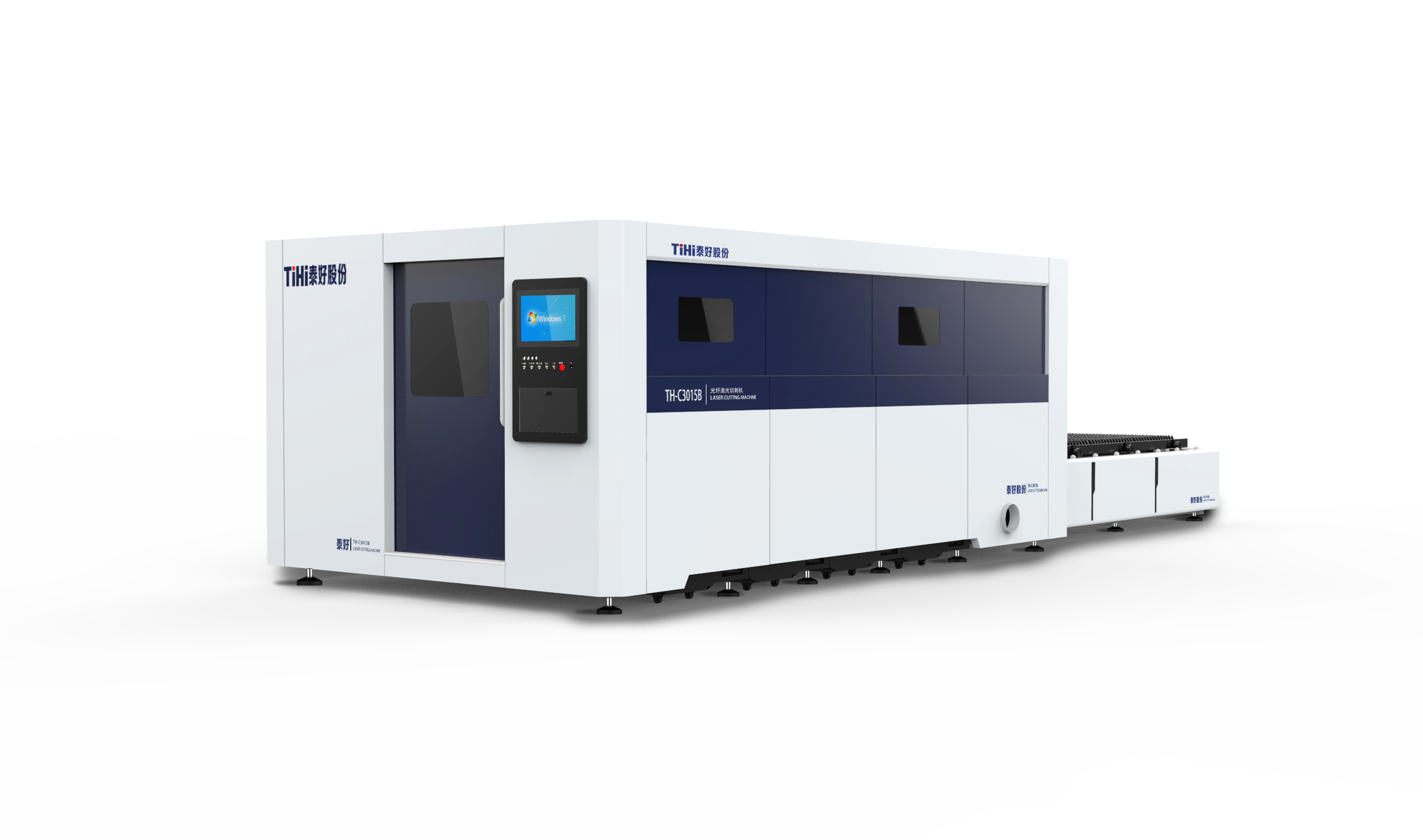 Máquina cortadora láser de fibra de doble intercambio de potencia media