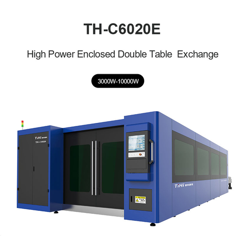Máquina cortadora láser de fibra de doble intercambio cerrada de alta potencia