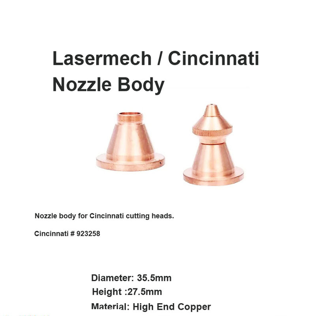 Cuerpo de boquilla Lasermech y Cincinnati