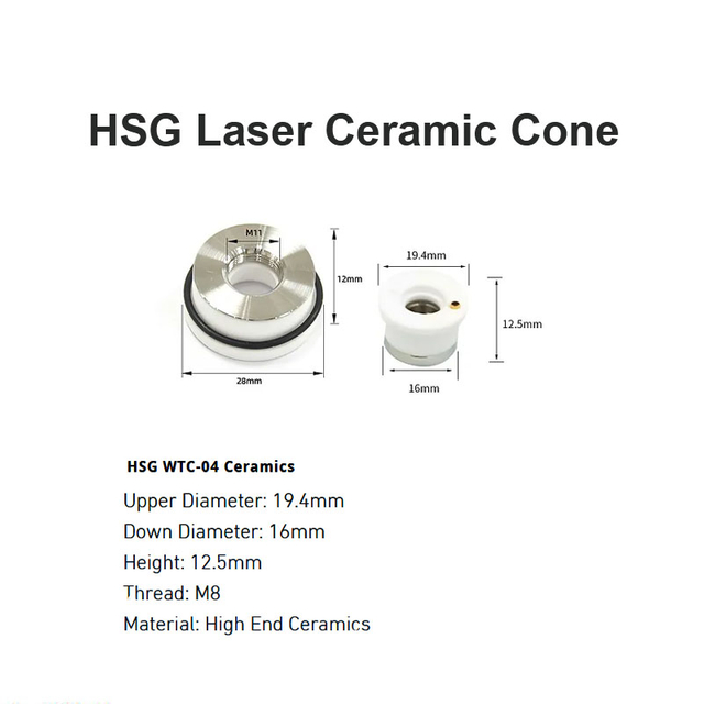 Cono cerámico láser HSG D19,4 mm H12,5 mm