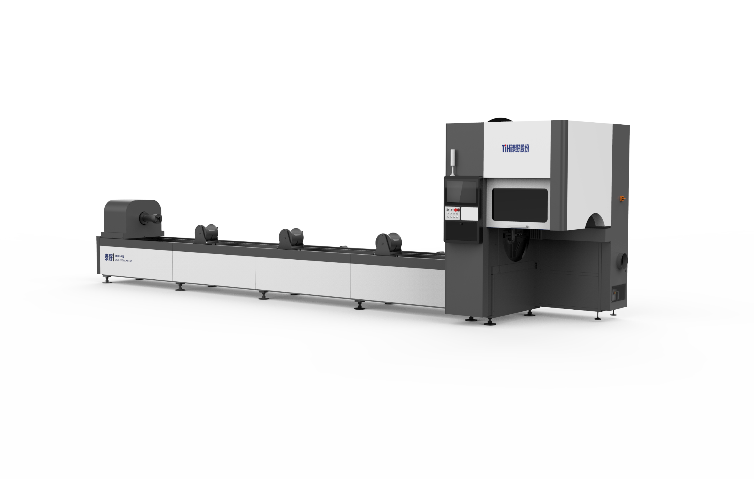 Cortador láser de fibra de tubo de doble mandril de carga automática