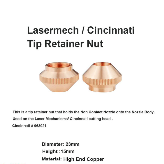 Tuerca de retención de punta Lasermech y Cincinnati
