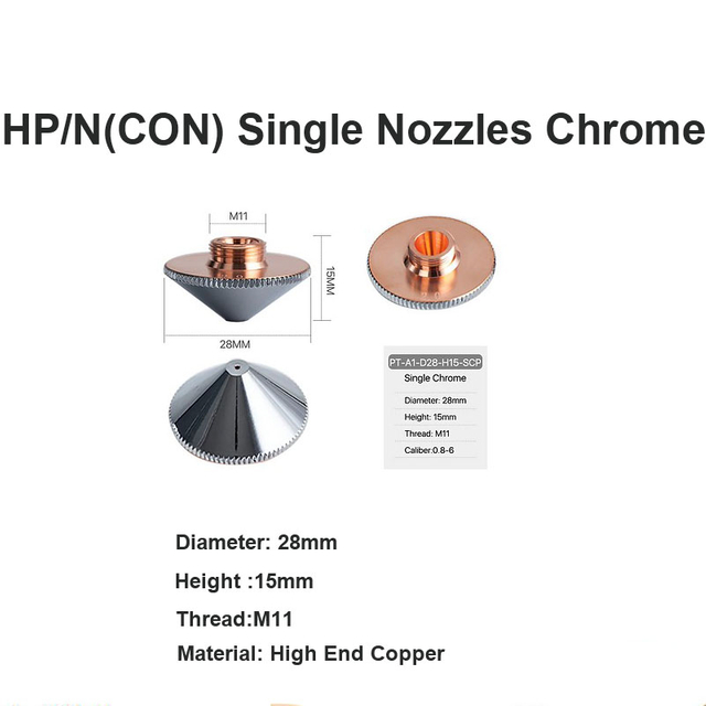 HP/N(CON) Boquillas Simples Cromo 