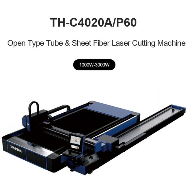 Máquina cortadora láser de fibra de doble función integrada de tubos y láminas de tipo abierto TH-C3015A-P30, TH-C4020A-P30, TH-C3015A-P60/TH-C4020A-P60