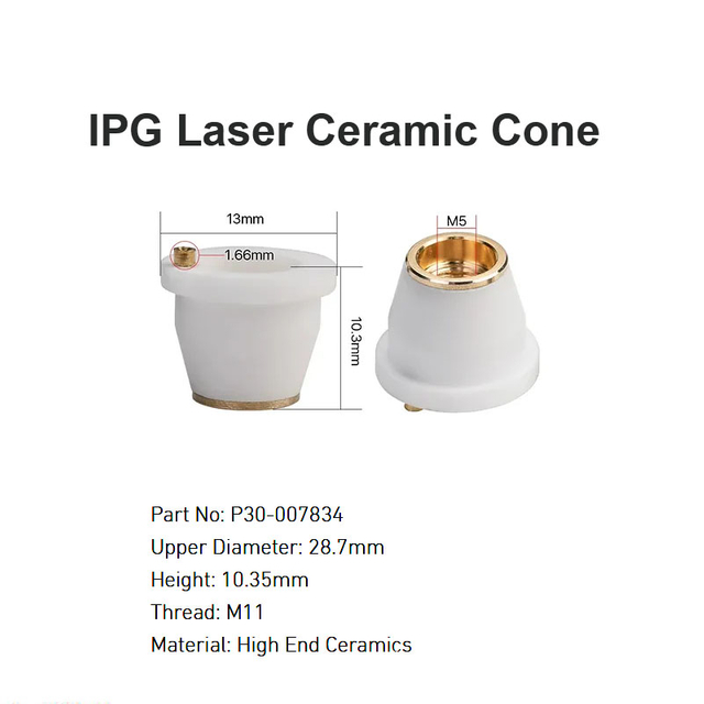 Cono cerámico láser IPG D28,7 mm H10,35 mm