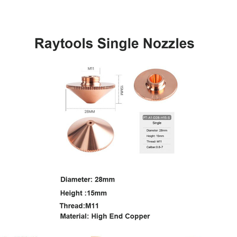 Boquillas individuales Raytools PT-A1-D28-H15-S